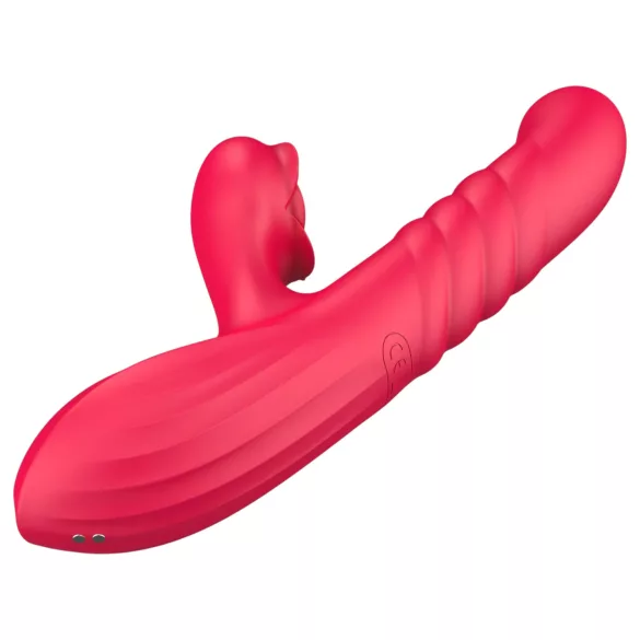 Sweet Play - vibrátor 2v1 s přirážením a stimulací klitorisu - růžový