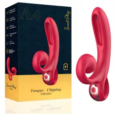   Erospace Sweet Play - vibrátor s pákou na klitoris (červený)