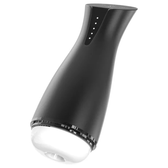 Men's Play - masturbátor s vakuovým a vibračním režimem, ohřev, černý