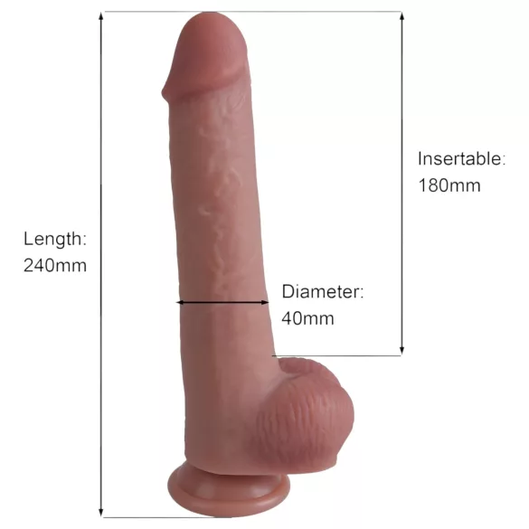 Natural Play - silikonové dildo 24 cm (tělové)