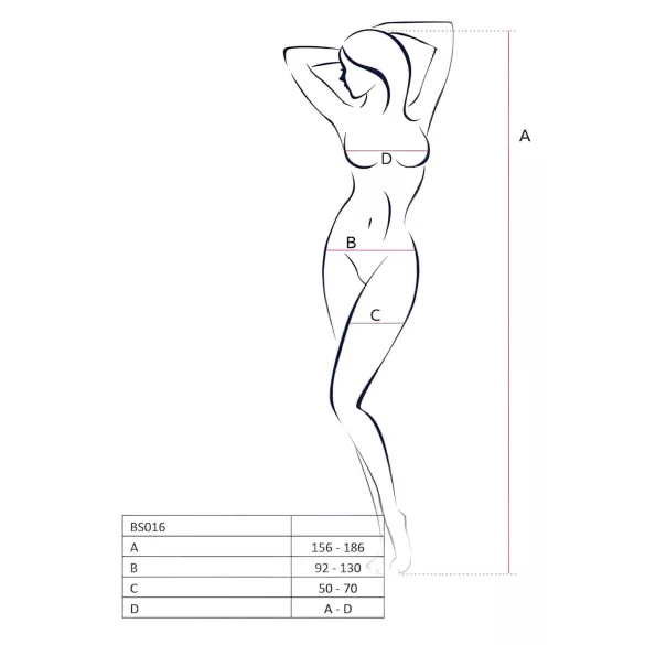 Passion BS016 - síťovaný sexy set - černý - S-L
