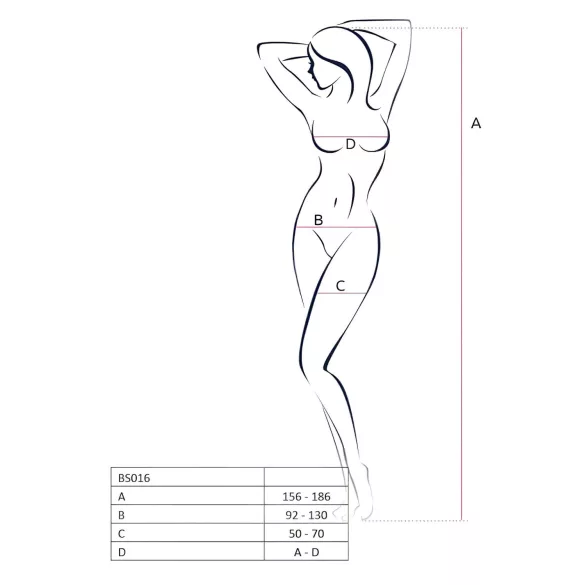 Passion BS016 - síťovaný sexy set - černý - S-L