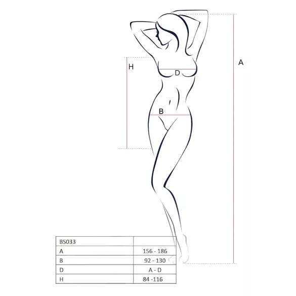 Passion BS034 - síťovaný erotický set s růžovým vzorem - černá - S-L