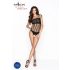 Passion BS035 - ramínkový, otevřený síťovaný body (černý) - S-L
