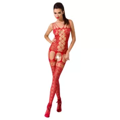   Passion - erotická síťovaná souprava s květinovým vzorem - červená S-L