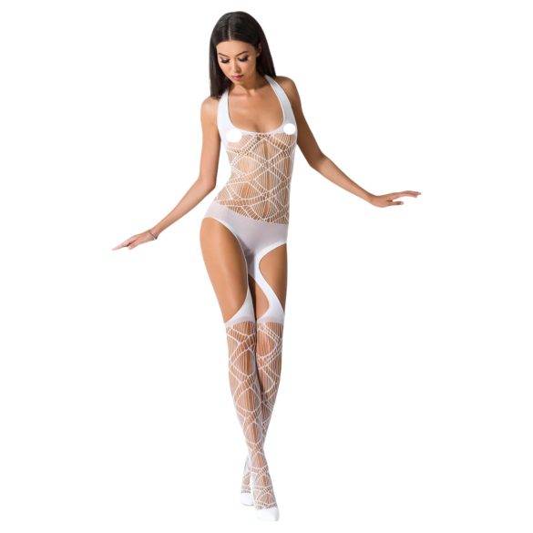 Passion BS060 - síťovaný set s diamantovým vzorem (bílá) - S-L