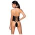 Passion Nancy - otevřený body s křížovými pásky (černý)