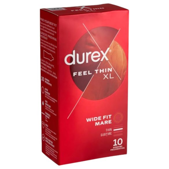 Durex Feel Thin XL - extra tenké kondomy - realistický pocit - 10 ks