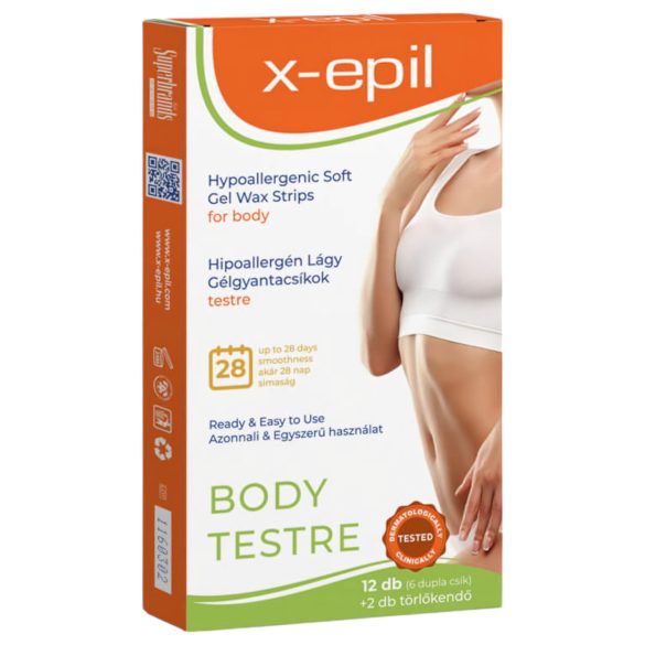X-Epil - Hypoalergenní gelové voskové pásky na tělo (12 ks)