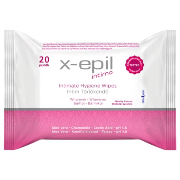 X-Epil Intimo - intimní čistící ubrousky (20 ks)