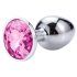 Desirel Pink Jewel S - anální kolík (stříbrno-růžová)