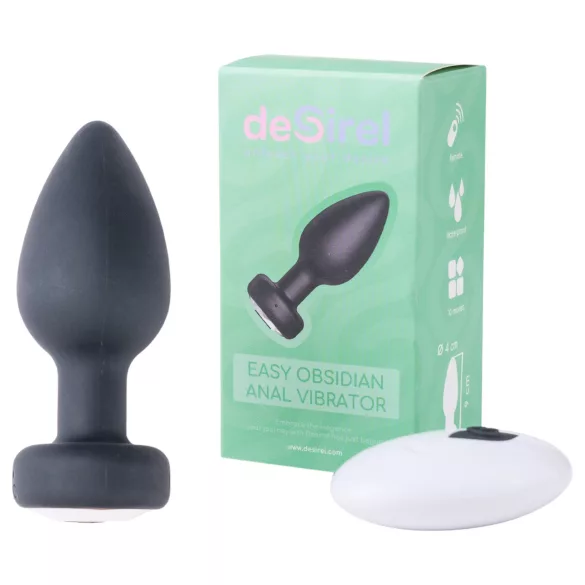 Desirel Easy Obsidian - anální vibrátor s rádiovým ovládáním, dobíjecí - černý