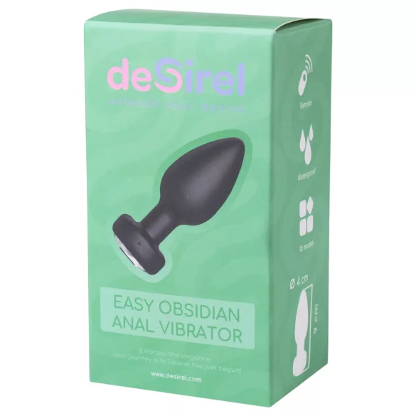 Desirel Easy Obsidian - anální vibrátor s rádiovým ovládáním, dobíjecí - černý