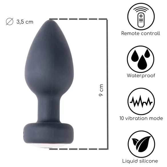 Desirel Easy Obsidian - anální vibrátor s rádiovým ovládáním, dobíjecí - černý