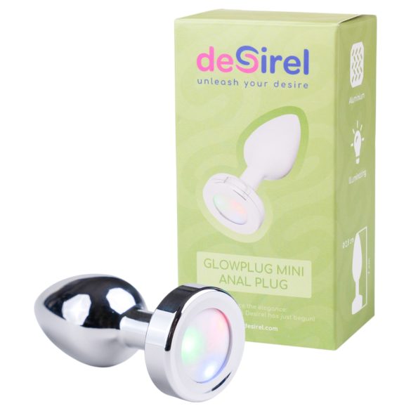 Desirel GlowPlug - svítící anální plug - malý (stříbrný)