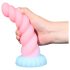 Svítící jednorožec dildo - 22 cm (duhové)