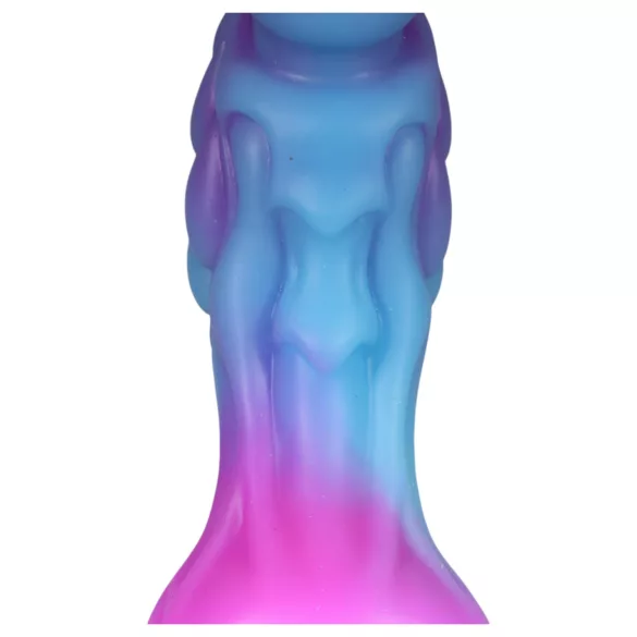 OgazR - svítící dračí dildo - 22 cm - fialovo-růžové