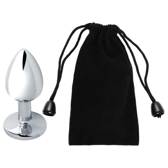 Sunfo - anální kolík kovový se žlutým kamenem - stříbrný