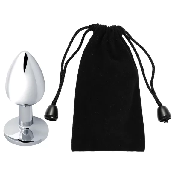 Sunfo - anální kovový kolík s modrým kamenem - stříbrný