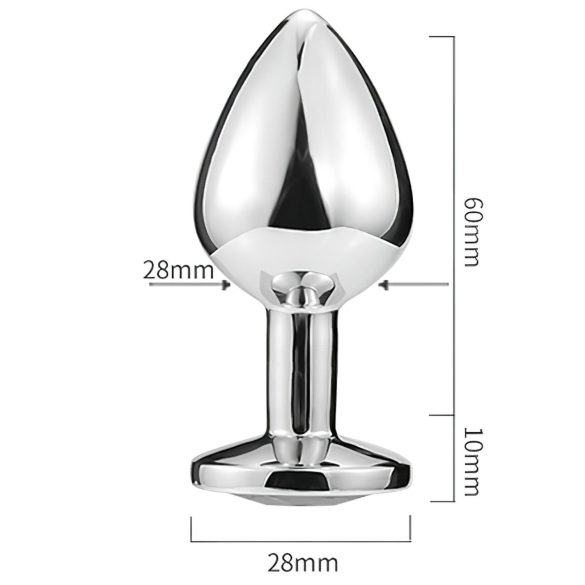 Sunfo - anální kovový kolík srdce se světle modrým kamenem stříbrný