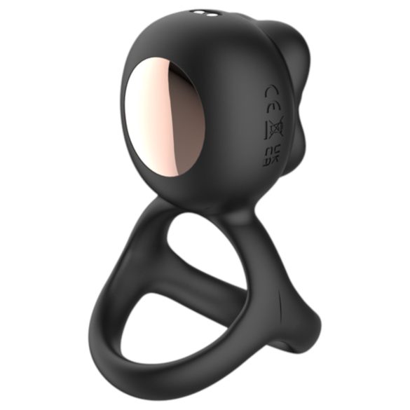 Biu-Biu - vibrační kroužek na penis a lízací vibrátor na klitoris - černý