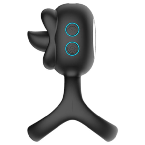 Biu-Biu - vibrační kroužek na penis a lízací vibrátor na klitoris - černý