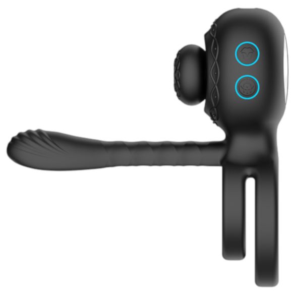 Biu-Biu - erekční kroužek a partnerský vibrátor (černý)