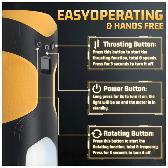 Lonely - automatický masturbátor s rotací a pohybem - černý