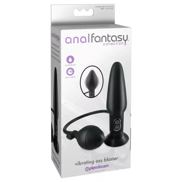Anal Fantasy - vibrační anální kolík s pumpováním - černý