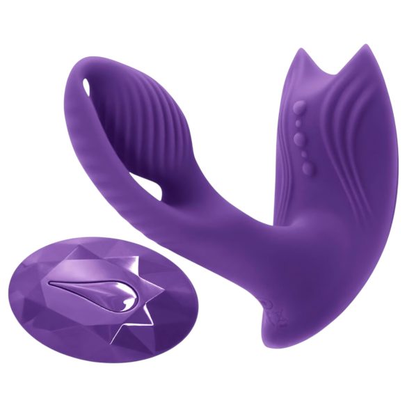 Inya Bump-N-Grind - rádiový, hřejivý 2v1 klitorový vibrátor (fialový)