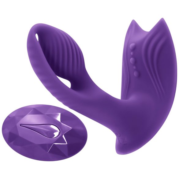 Inya Bump-N-Grind - rádiový, hřejivý 2v1 klitorový vibrátor (fialový)