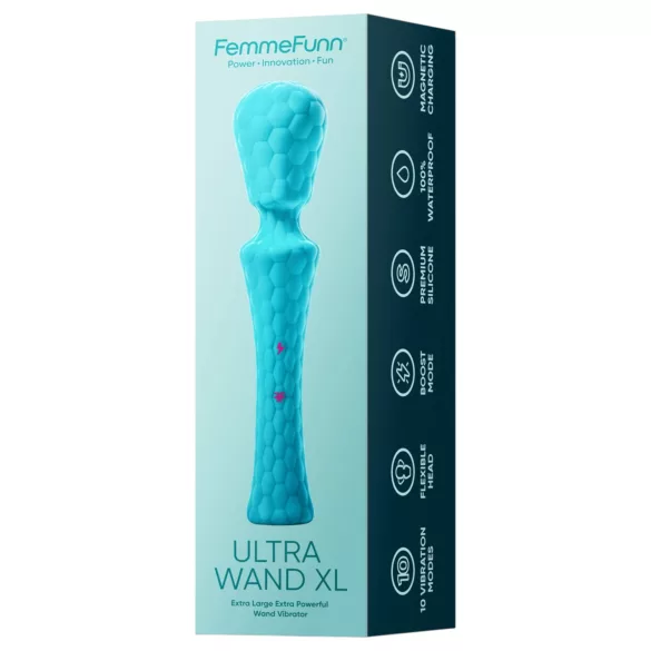 FemmeFunn - masážní vibrátor Ultra Wand XL - prémiový silikon tyrkysový