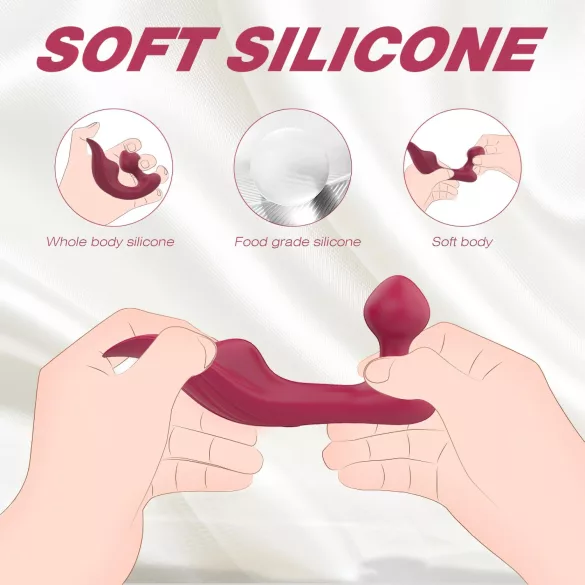 Sex HD Chomper - vibrátor na klitoris a anální stimulaci - červený