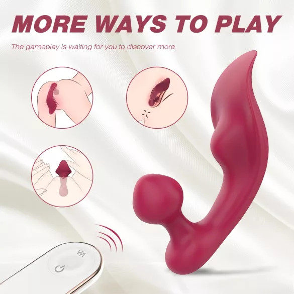 Sex HD Chomper - vibrátor na klitoris a anální stimulaci - červený