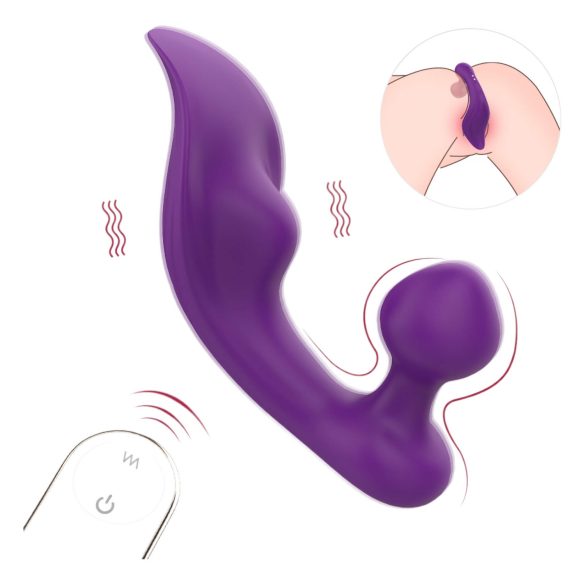 Sex HD Chomper - vodotěsný klito-anál vibrátor (fialový)
