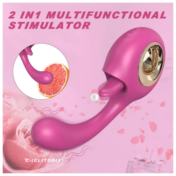 Sex HD - lízací a G‑bodový vibrátor (červený)