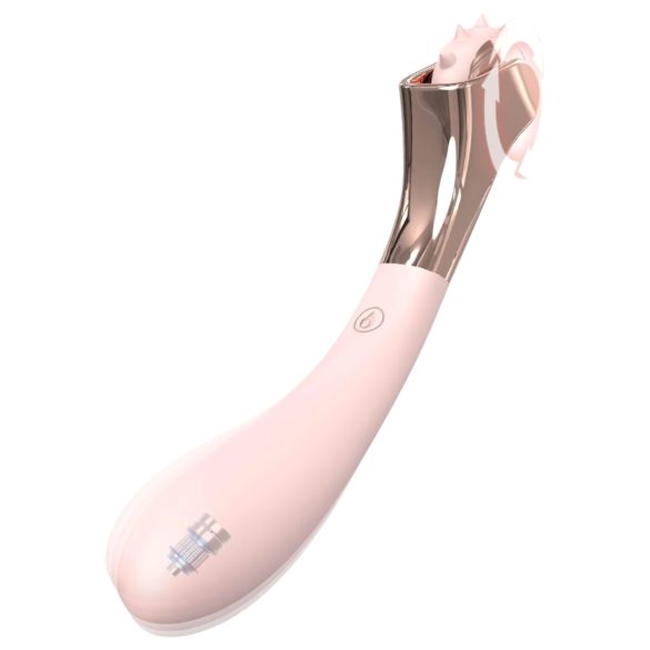 Sex HD - vodotěsný akuvibrátor s dráždidlem (růžový)