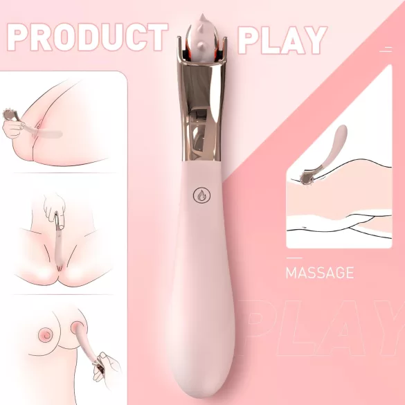 Sex HD - vibrační vodotěsný vibrátor a stimulační kolečko - růžový, akumulátor
