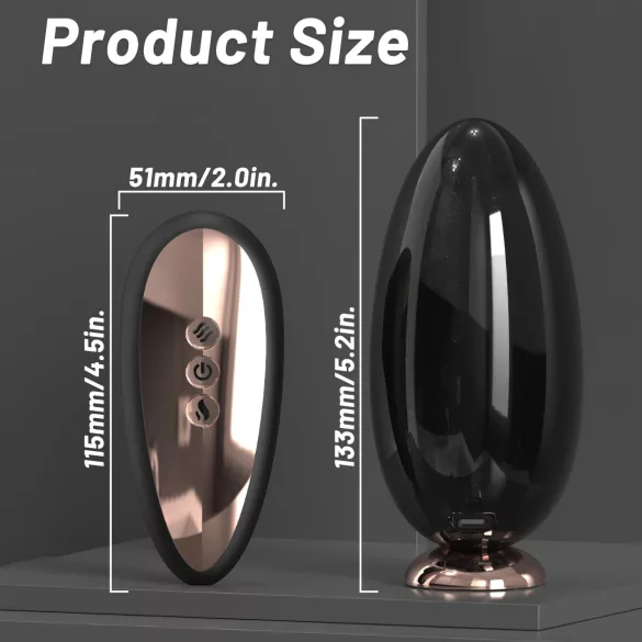 Sex HD Mirror - vibrátor s funkcí ohřevu a lízáním - černý