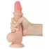Sliding-Skin - dvouvrstvé dildo s přísavkou - 19,5 cm (tělová barva)
