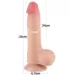 Lovetoy - realistické dildo s varlaty - dvouvrstvé - 20 cm - tělová barva