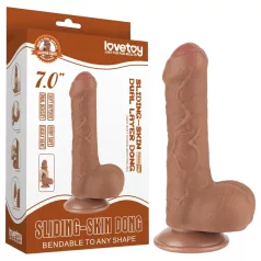   Lovetoy - dildo s varlaty - realistický dvouvrstvý - 18,3 cm - tělový
