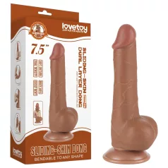   Lovetoy - realistický dildo s varlaty - dvouvrstvý - 19,5 cm - tělová