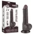 Lovetoy - realistický dildo s varlaty - dvouvrstvý, 19,5 cm, hnědý