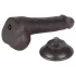Lovetoy - realistický dildo s varlaty - dvouvrstvý, 19,5 cm, hnědý