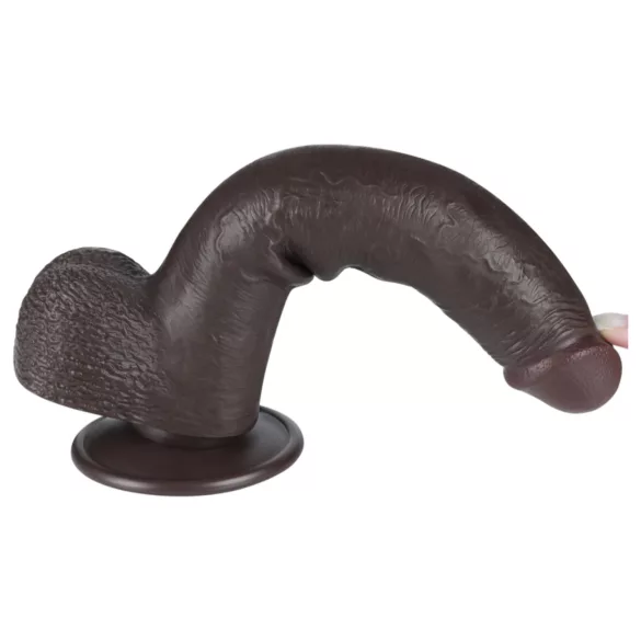 Lovetoy - realistický dildo s přísavkou - dvouvrstvý - 20,8 cm - hnědý
