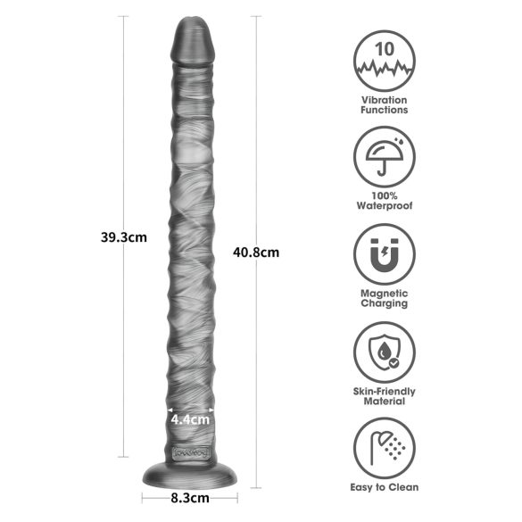 Lovetoy King Sized - extra velký vibrátor - 40,5 cm - šedý
