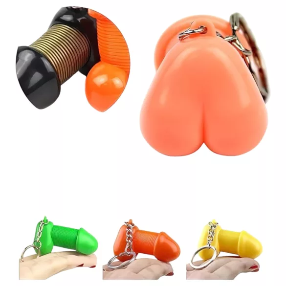 Roomfun - vtipný přívěsek na klíče ve tvaru penisu (přírodní)