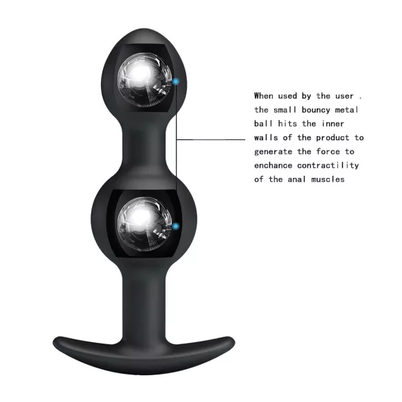 Pretty Love - anální dildo s vnitřní kuličkou - černé