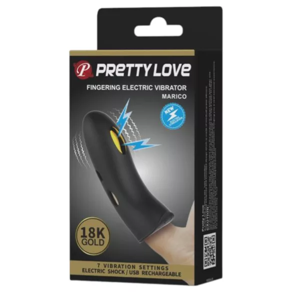 Pretty Love Marico - vibrační prstový stimulátor s elektrostimulací - černý